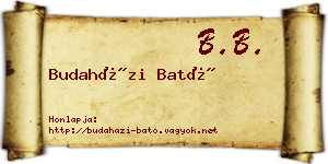 Budaházi Bató névjegykártya